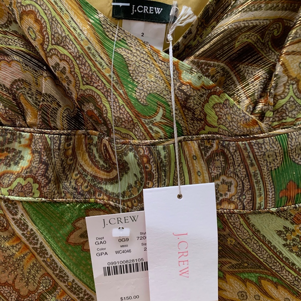NWT-  vintage Rare 100% Silk top-J Crew - Picture 6 of 10